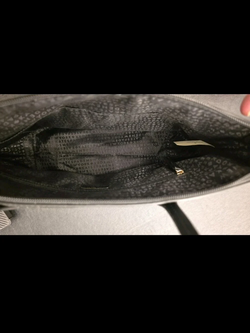 KATE SPADE Hani Haven Lane Tote NEW Black Striped Women Glitter Purse Handbag